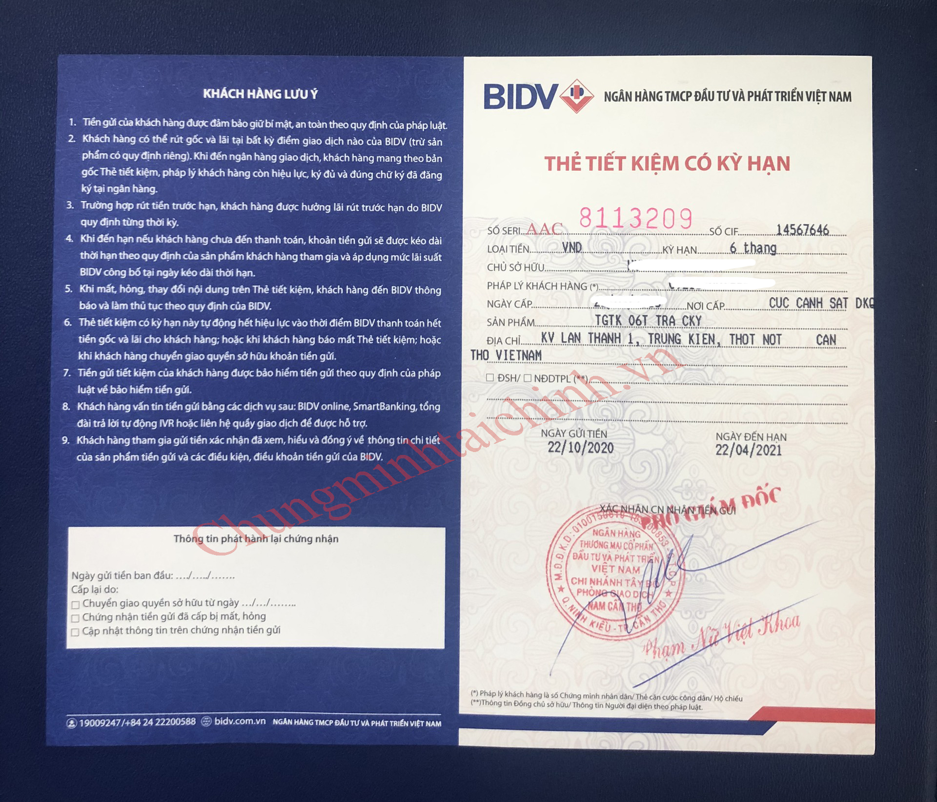 Dịch vụ chứng minh tài chính tại Cần Thơ